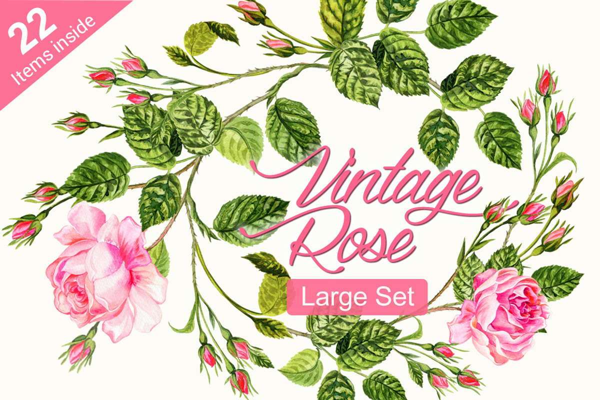 Vintage Rose Set, an Illustration by RosaPompelmo (Photo 1 of 4)
