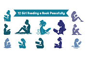 12 Girl Reading a Book Peacefully, an Illustration by jongcreative (Thumbnail 1 of 4)