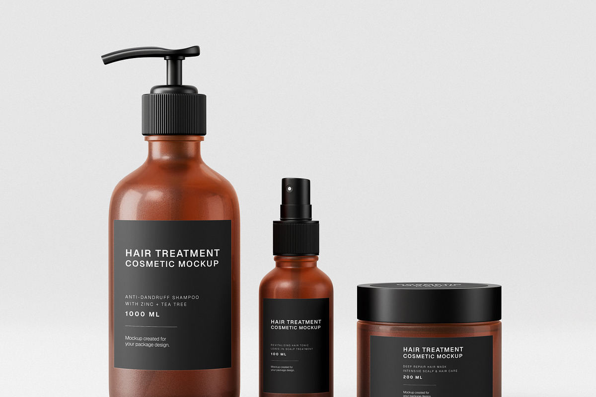 Hair Treatment Cosmetic Mockup Set, a Packaging Mockup by Brand Earth (Photo 4 of 4)