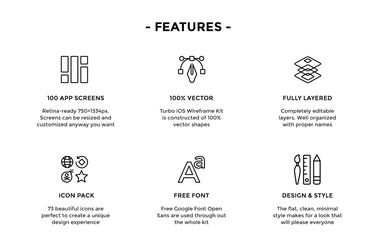 TURBO iOS Wireframe Kit, a Wireframe Template by Just UI (Photo 3 of 11)