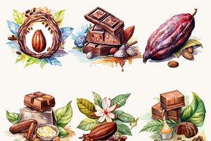 Watercolor Sacred Cocoa Clipart