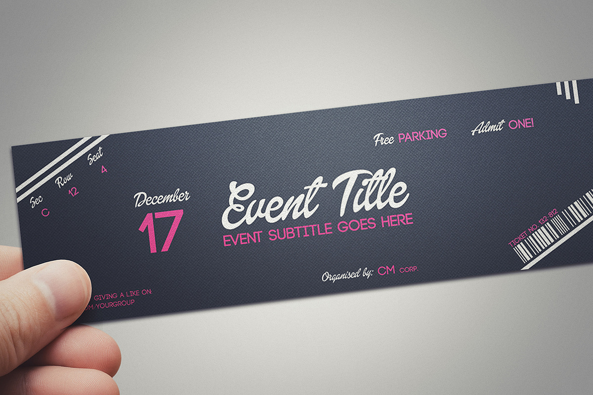 PINK DREAM ticket template, a Card Template by Tzochko (Photo 5 of 5)