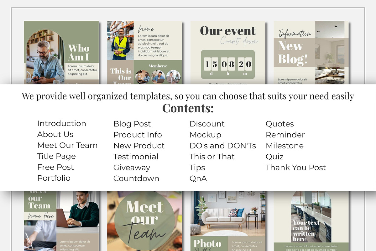 Light Green Instagram Template, a Social Media Template by Everyday Perfection (Photo 3 of 8)