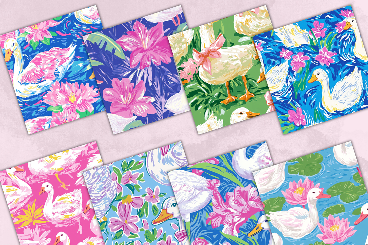 Preppy Goose Seamless Pattern, a Pattern Graphic by Paper & Pattern Studio (Photo 2 of 9)