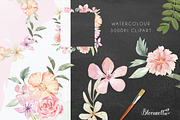Watercolour Flew Flowers Wreaths Set, an Object Graphic by Bloomella (Thumbnail 6 of 8)