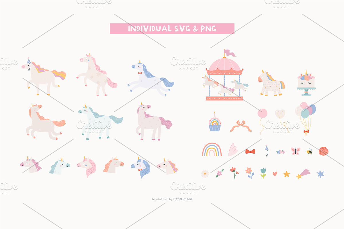 Whimsical Unicorns Birthday, an Animal Illustration by Petit Citizen Design (Photo 2 of 7)