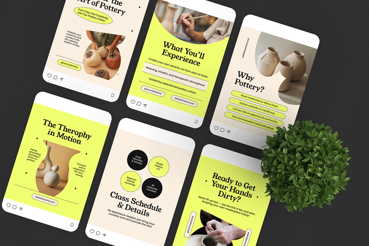 Pottery Class - Instagram Post, a Brochure Template by Izdihaar_Studio (Photo 2 of 3)