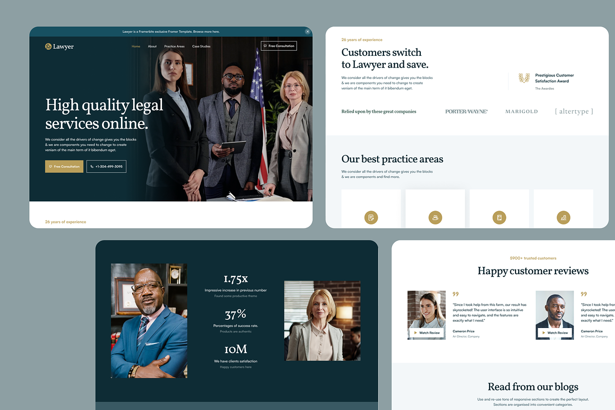 Lawyer - Law Firm Figma Template, an UI Kit Template by FinestDevs (Photo 1 of 6)