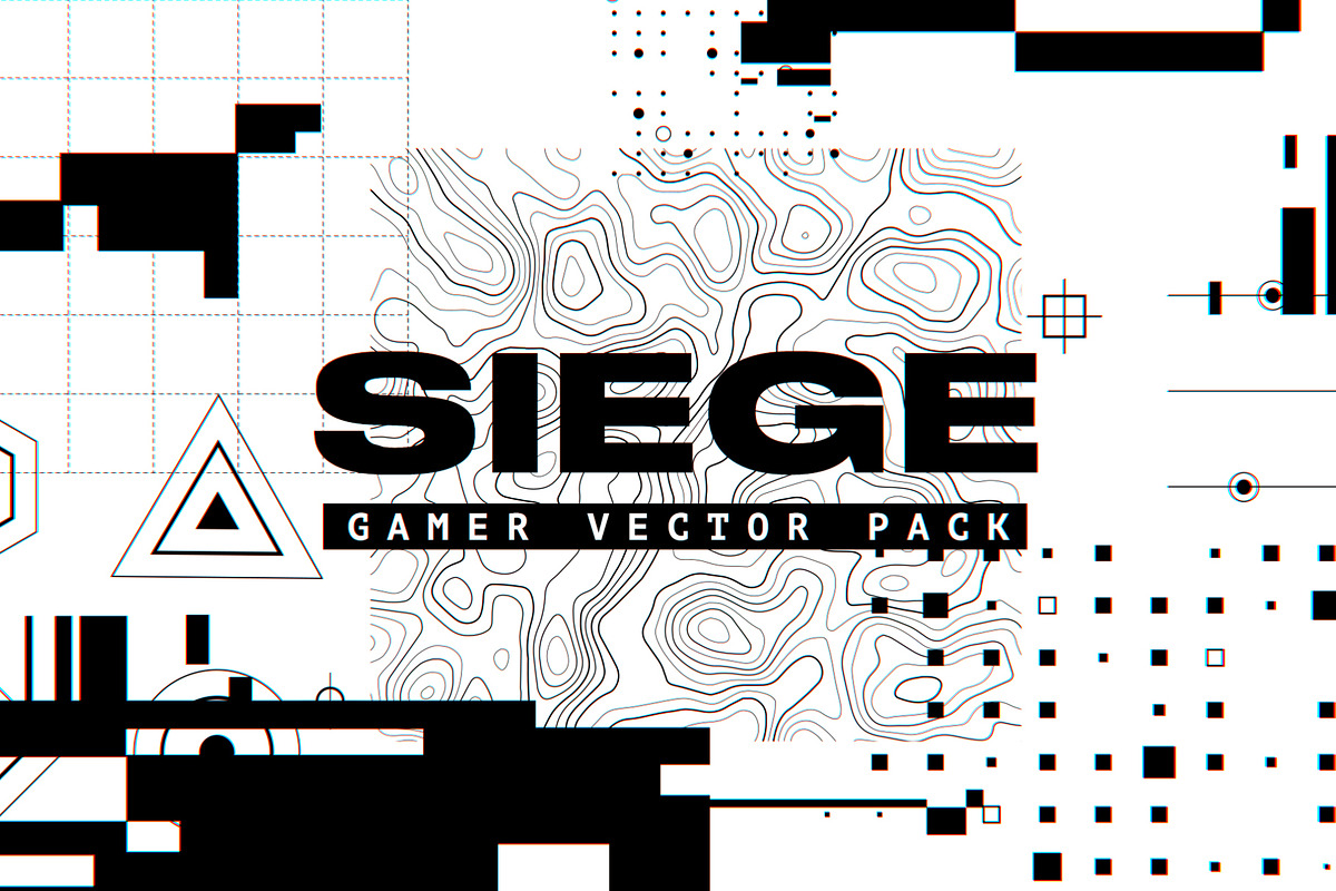SIEGE - GAMER VECTOR PACK, a Pattern Graphic by GOAT Design Co. (Photo 1 of 7)