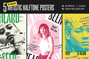 HALFTONE Artistic Poster Templates, a Poster Template by Bornx Design (Thumbnail 1 of 6)