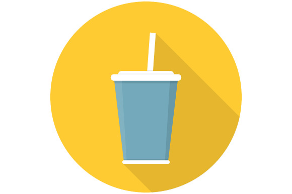 Soda With Straw Flat Icon
