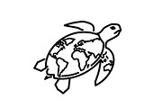 World Map Sea Turtle Bundle, an Illustration by Gaye Art (Thumbnail 10 of 31)