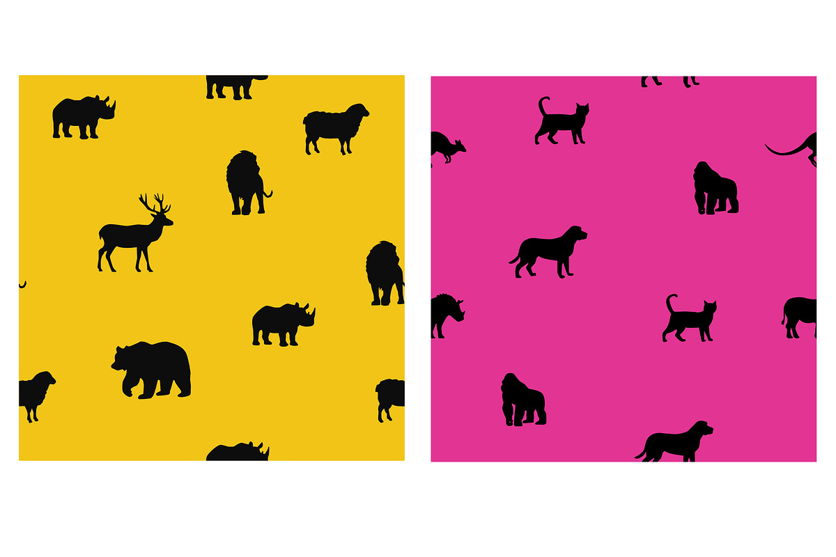 Animals tileable pattern backgrounds, an Animal Illustration by GreenStockPhotos (Photo 4 of 4)