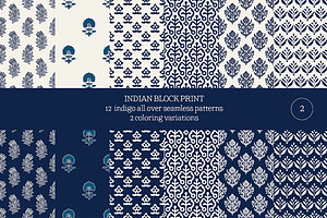 Blue Indian Block Print: All Over