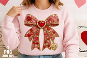 Rhinestone Valentines Bow Png, an Illustration by Daily.Designs (Thumbnail 5 of 5)