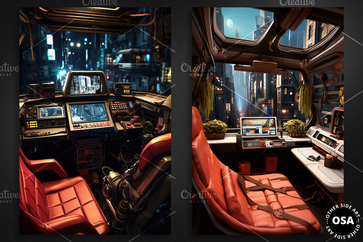 Cyberpunk Vehicle Interior Poster, a Background Graphic by Other Side Art (Photo 3 of 5)