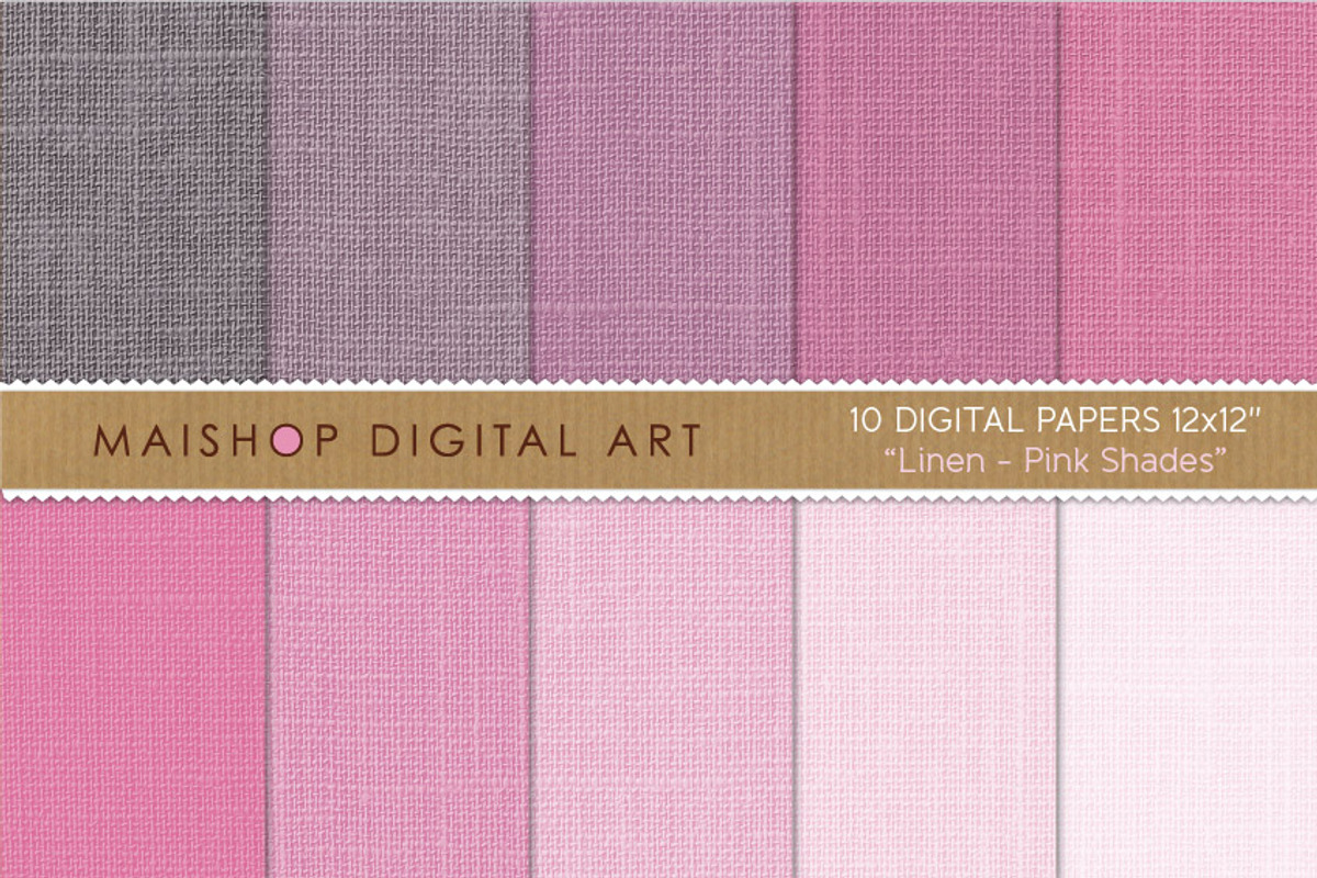 Digital Papers Pink Linen