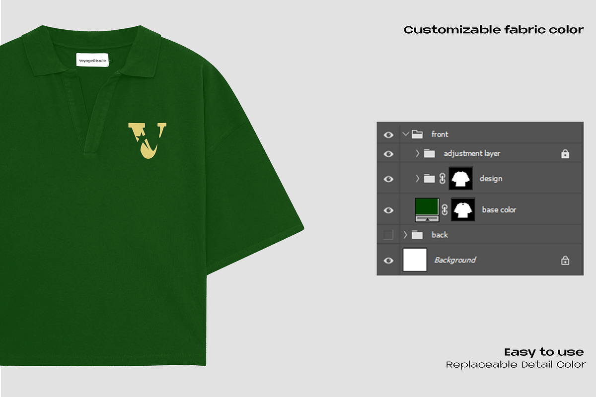 Oversized poloshirt mockup, a Shirt Mockup by Voyage Studio (Photo 3 of 3)