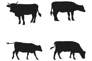 Cow Silhouette Set 1 Procreate Brush