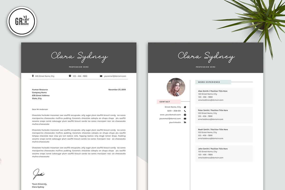 Creative Resume Template for Word, a Resume Template by GResume (Photo 4 of 9)