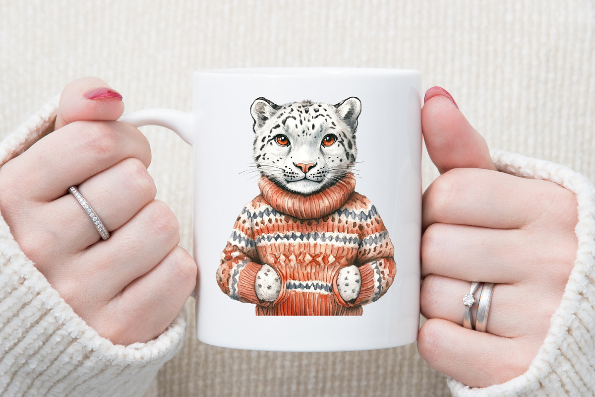 Winter Clip Art White Wild Cats Png, an Illustration by Sublimation Artist (Photo 5 of 6)