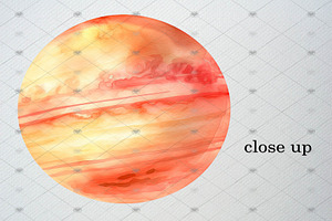 Watercolor Planets Clipart Set