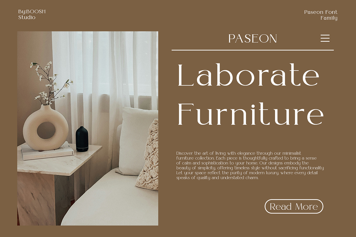 Paseon Simple & Stylish Serif Font, a Serif Font by BOOSH Studio (Photo 9 of 13)