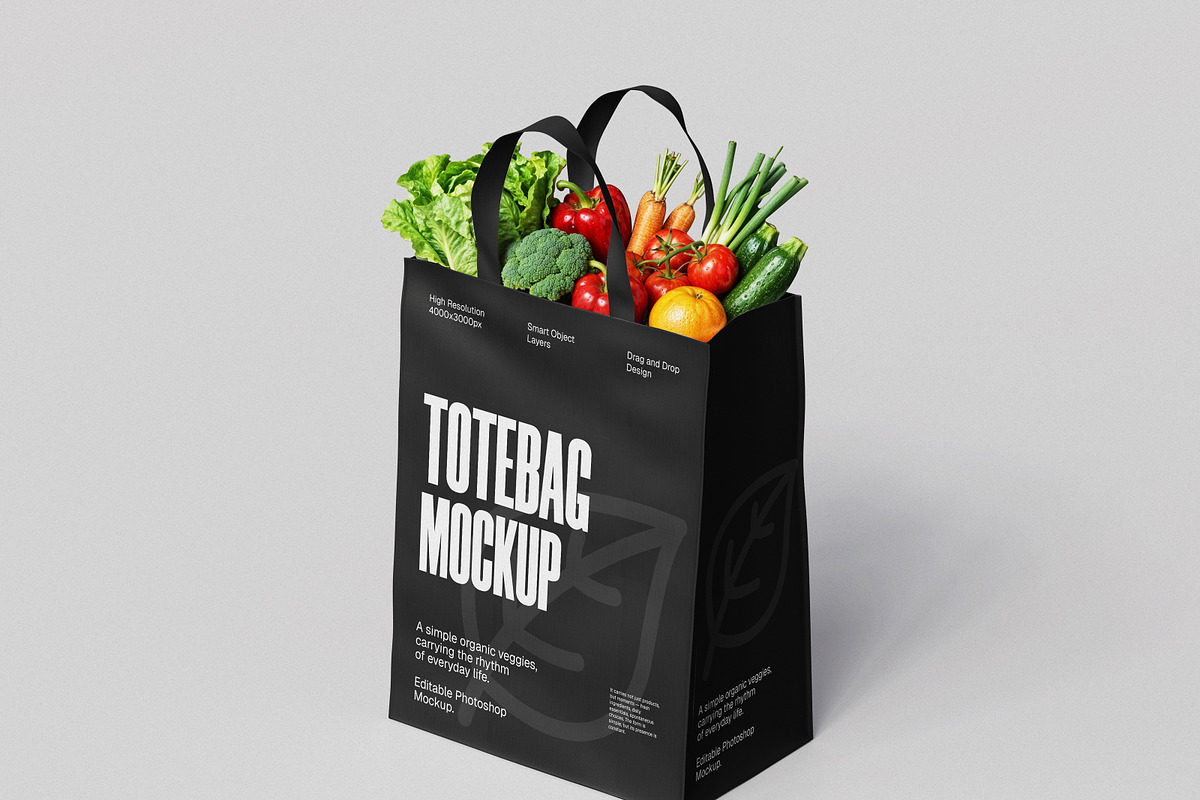 Reusable Shopping Tote Bag Mockup, a Packaging Mockup by Brand Earth (Photo 4 of 4)
