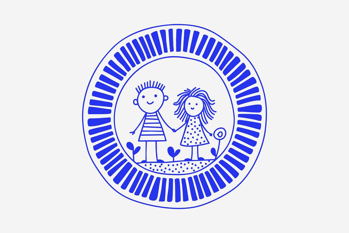 Children Friendship Decorative Plate, an Illustration by Danil Polshin