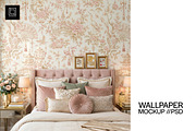 Luxury Bedroom Wallpaper Mockup PSD, a Household Mockup by 1001 mockups (Thumbnail 1 of 14)