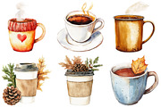 Watercolor Fall Coffee Clipart, an Illustration by Craft Nest (Thumbnail 4 of 6)
