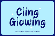 Cling Glowing - Bubble Display Font, a Handwritten Font by Mightyfire (Thumbnail 1 of 5)
