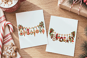 Ornamental Christmas Clothesline, a Seasonal Illustration by Ink Gallery (Thumbnail 6 of 8)