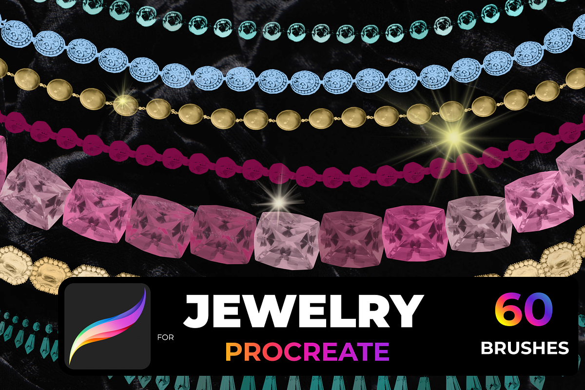 Jewelry, beads, chains and crystals, a Brush Add-On by Graphics Resources (Photo 10 of 13)