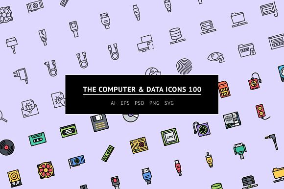 The Computer Data Icons 100