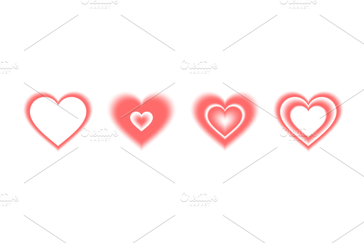 Y2k aura heart collection with, an Illustration by YuliiaOsadcha