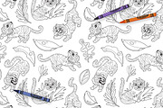 32 Seamless Coloring Patterns, a Pattern Graphic by PenguinHouse (Thumbnail 7 of 14)
