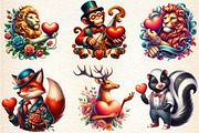 Valentine Animals Clipart, an Illustration by DreamArtGraphic (Thumbnail 5 of 6)