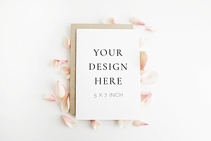 Blush Petals Spring 5x7 inch Mockup
