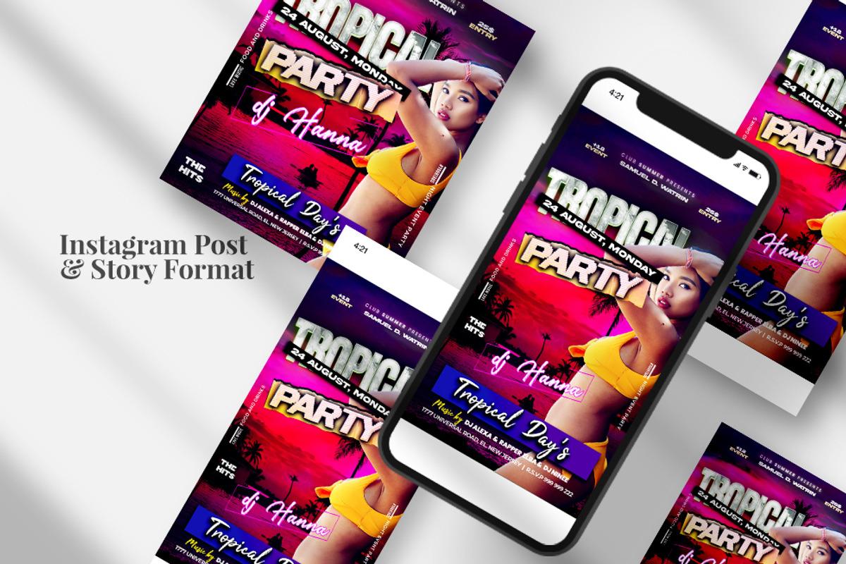 Tropical Party Instagram ( PSD ), a Social Media Template by studioflyers.com (Photo 3 of 3)