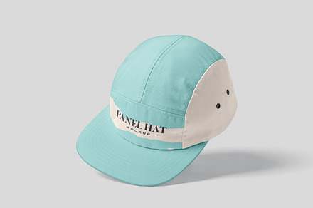5 Panel Hat Mockups, a Hat Mockup by GfxFoundry