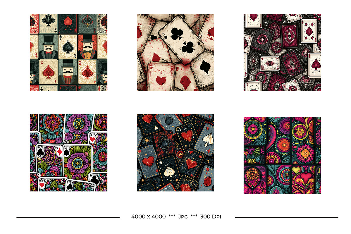 Playing Card Retro Art Style Pattern, a Pattern Graphic by karenfoleyphoto (Photo 6 of 11)