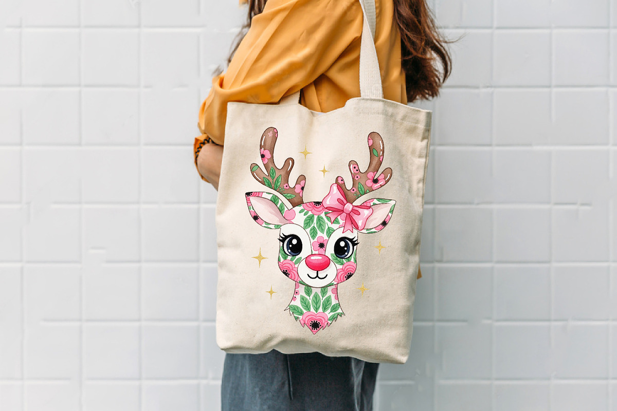 Coquette Floral Christmas Reindeer, an Illustration by Designworld (Photo 4 of 5)