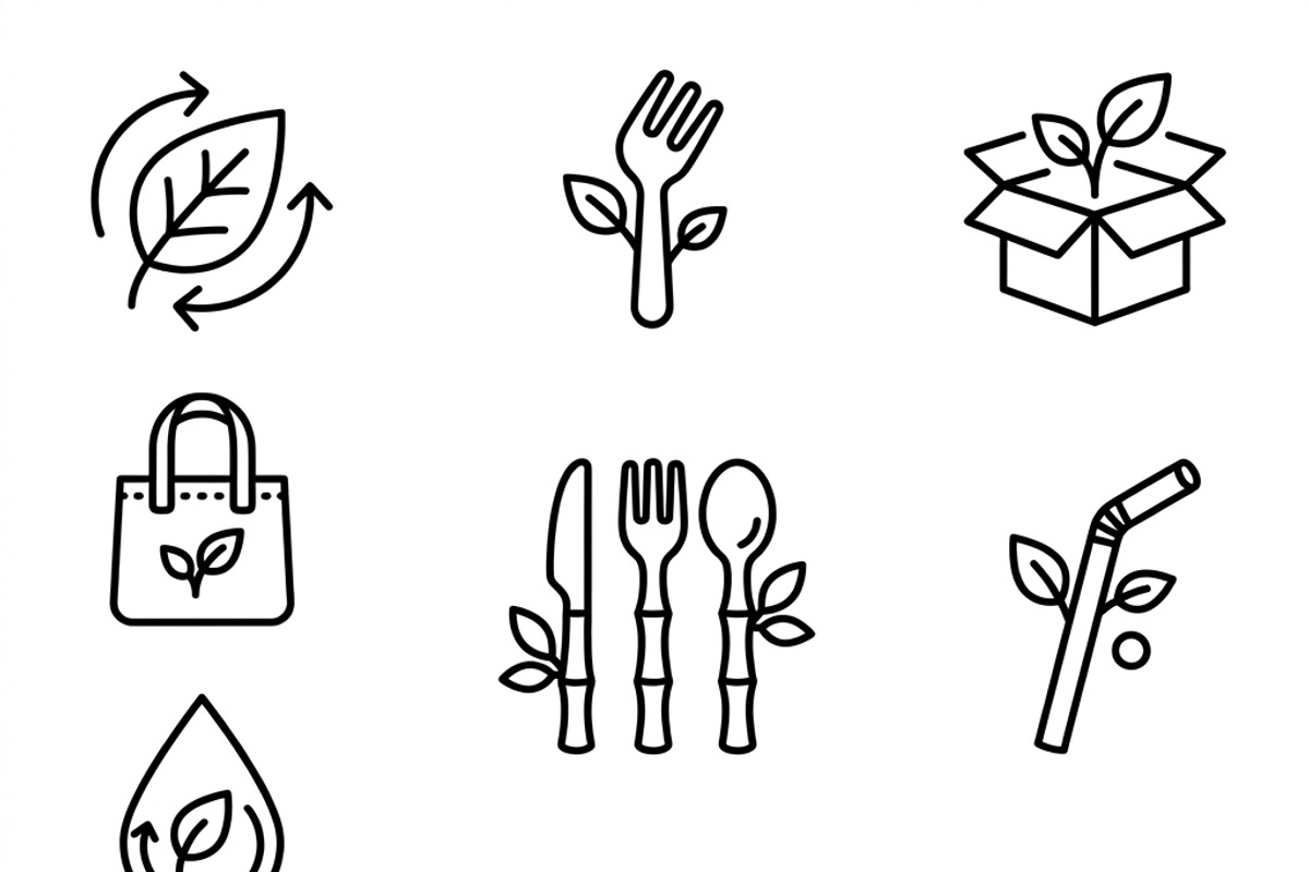 Sustainable Packaging Icon Set, an Outline Icon by adenpinkstore (Photo 5 of 11)
