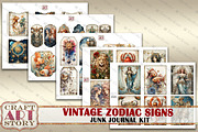 Vintage astrology junk journal Pages, a Seasonal Illustration by CraftArtStory (Thumbnail 5 of 5)
