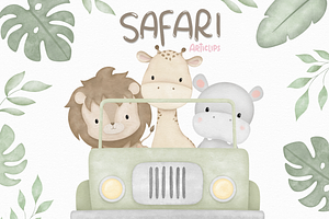 Jungle Safari Animals Clipart PNG