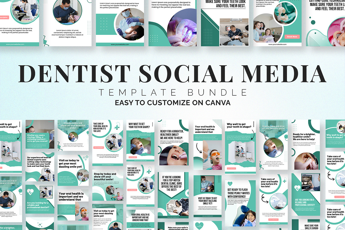 Dental Social Media Template Bundle, a Presentation Template by Snapybiz (Photo 1 of 9)