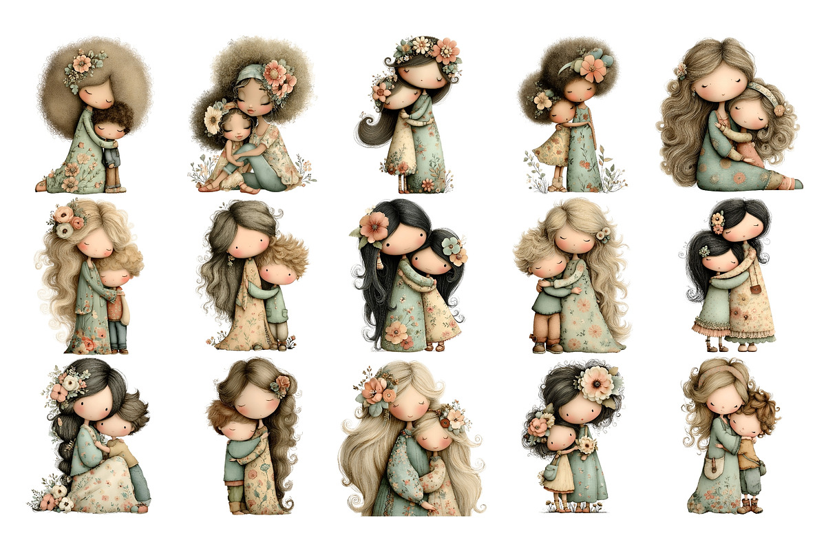 Mother With Child Watercolor PNG, a Person Illustration by Nicolle's Colorful Art (Photo 2 of 3)