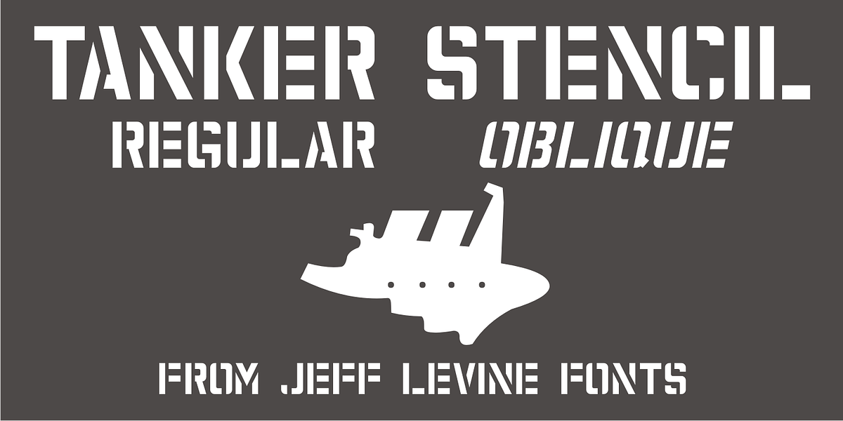 Tanker Stencil JNL, a Font by Jeff Levine Fonts
