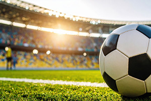 Soccer Ball Stadium Sunrise Match Ready, a Sports & Recreation Photo by Davizro's Market